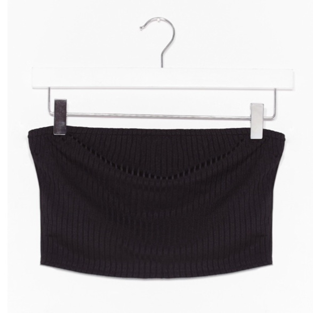 Keep Rib Simple Bandeau Crop Top